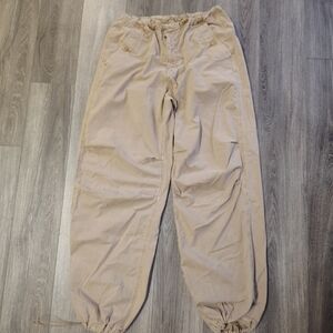 American Eagle Outfitters Tan Drawstring Pants Medium Women's